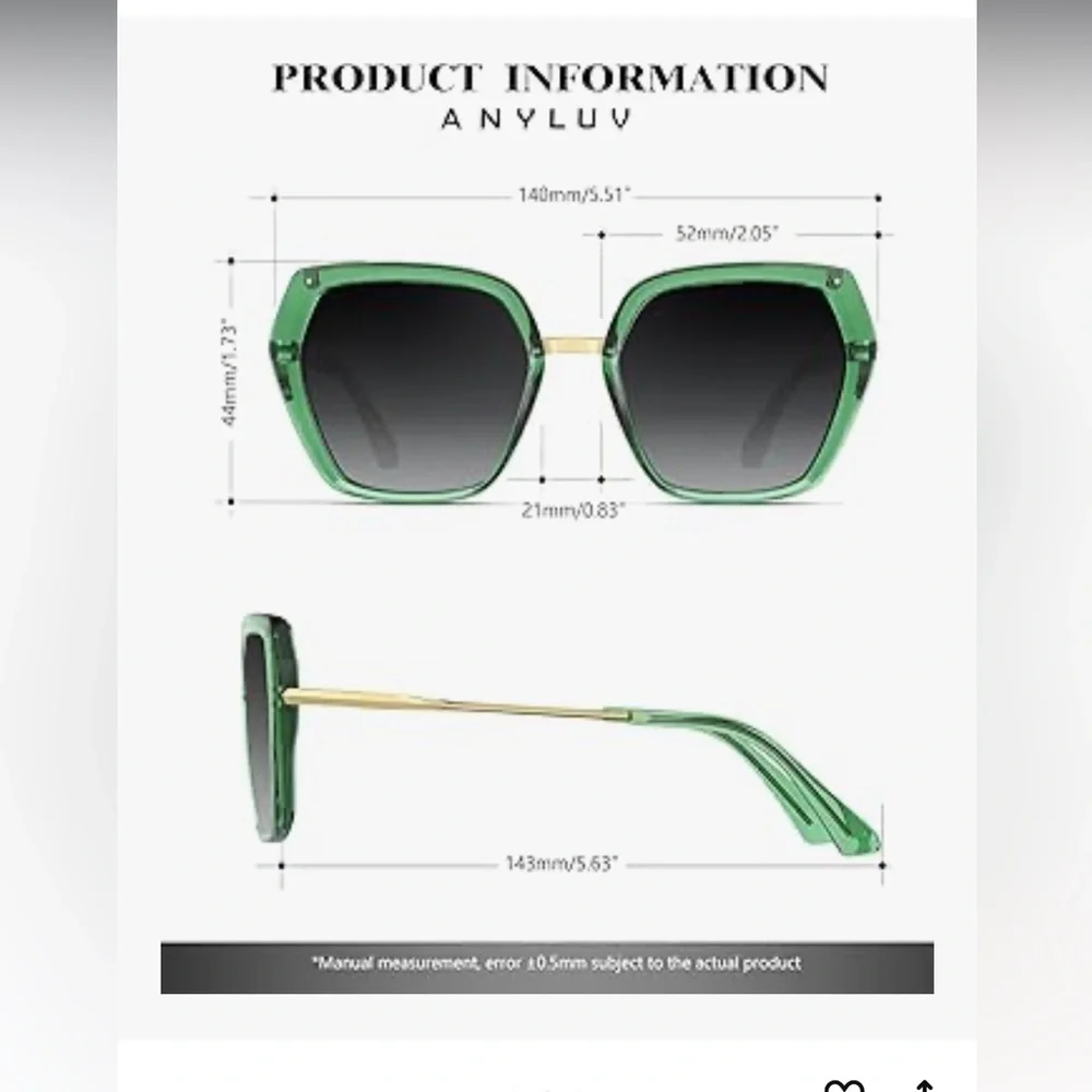 🆕 Green Square Gradient Lens Women’s Sunglasses